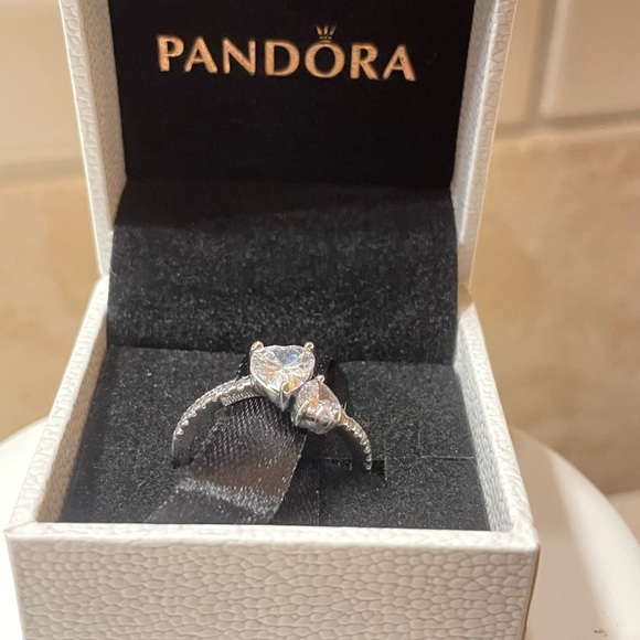 Pandora Jewelry - 💎💗Pandora Double Heart Sparkling Ring